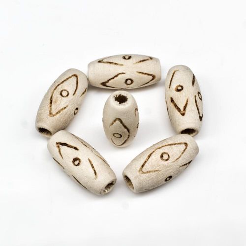 Wooden Bead   Rice 14mm Natural 30pcs for jewellery making