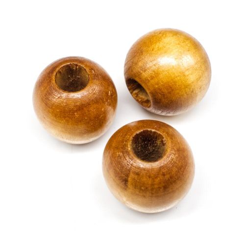 Wooden Bead   Round 20mm Light tan 8pcs for jewellery making