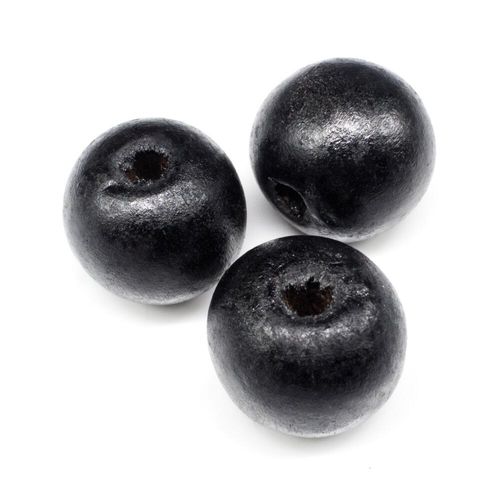 Wooden Bead   Round 20mm Black 8pcs for jewellery making