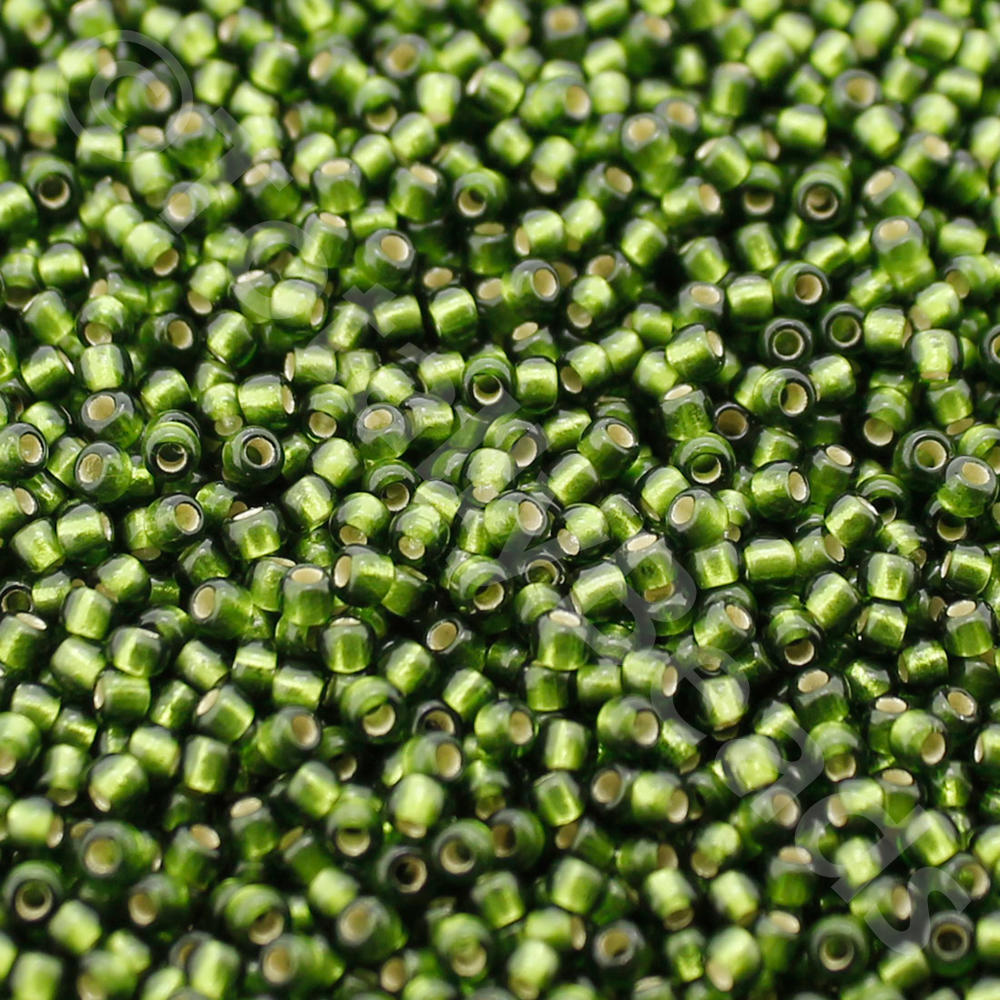 Toho Size 11 Seed Beads 10g - Silver Frost Olive