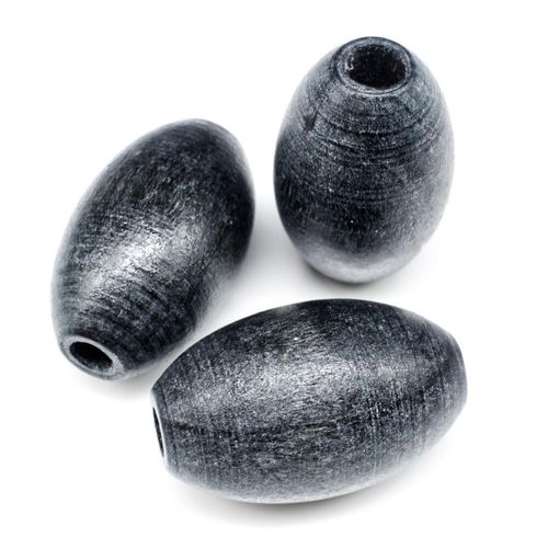 Wooden Bead   Rice 25mm Black 6pc 6 Pieces for jewellery making
