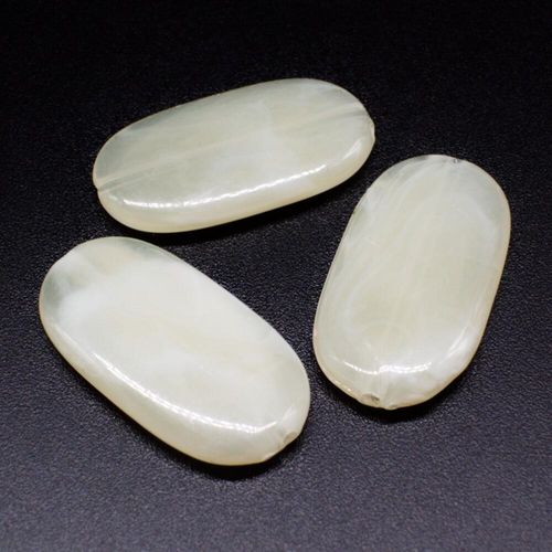 Acrylic Swirl Flat Oval 28mm 10pcs   White for jewellery making