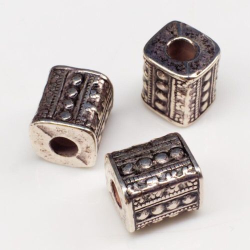 Acrylic Antique Silver Square Tube 10mm 20pcs   Pattern for jewellery making