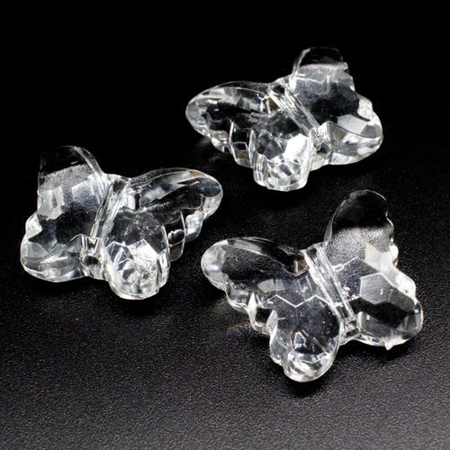 Acrylic Crystal Facet Butterfly Beads 29mm 4pcs   Clear for jewellery making