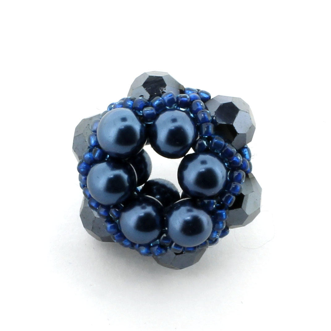 Erudite Large Crystal Beaded Beads - Dark Blue