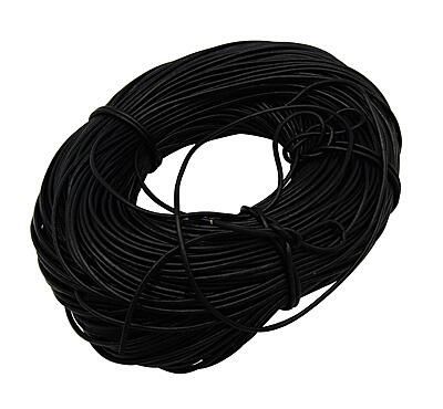 Leather Cord 3mm   Black 1 Metre for jewellery making