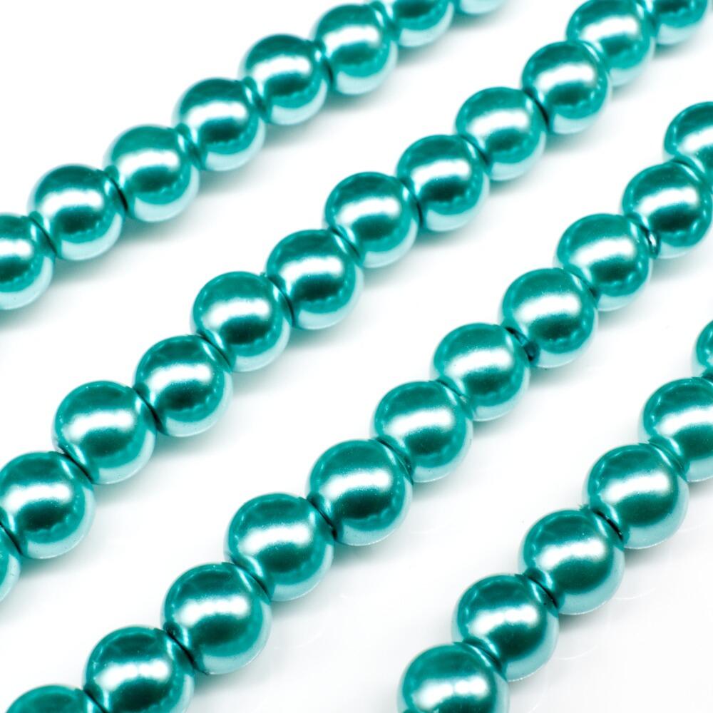 Glass Pearl Round Beads 6mm Dark Turquoise Craft Hobby And Jewellery Supplies Totally Beads 5426