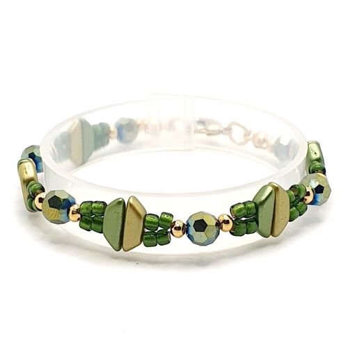 Hazel Tinos Jewellery lime & olive jewelry making kit — DIY set with beads and instructions for creating handmade jewelry