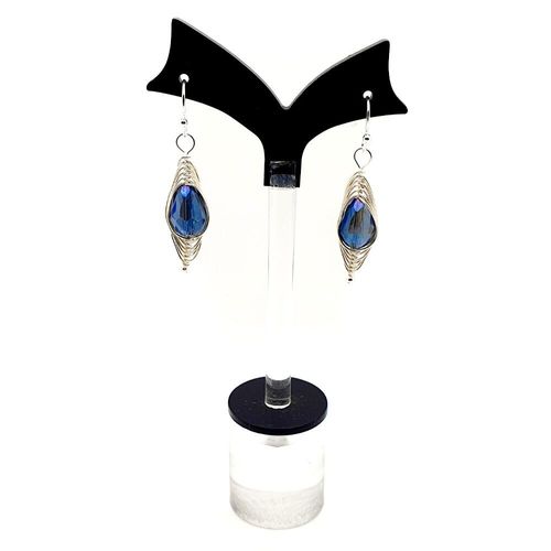 Christine Wire Earrings 2 Pairs blue mist earring making kit — DIY set with beads and instructions for creating handmade jewelry