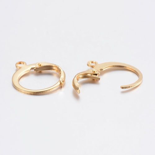 Leverback Earring 12mm Ring 5 Pairs   Gold Plated for jewellery making