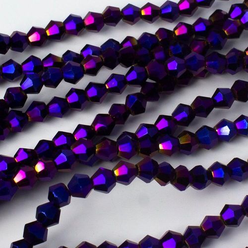 4mm crystal bicone beads purple iris — faceted for jewelry making and beadwork