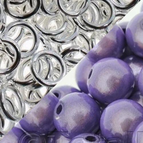 Mobious Miracle Jewellery silver & lilac jewelry making kit — DIY set with beads and instructions for creating handmade jewelry
