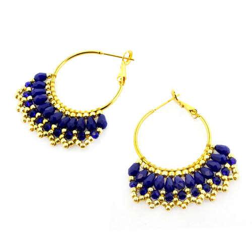Florence Earring Pack gold & royal blue earring making kit — DIY set with beads and instructions for creating handmade jewelry