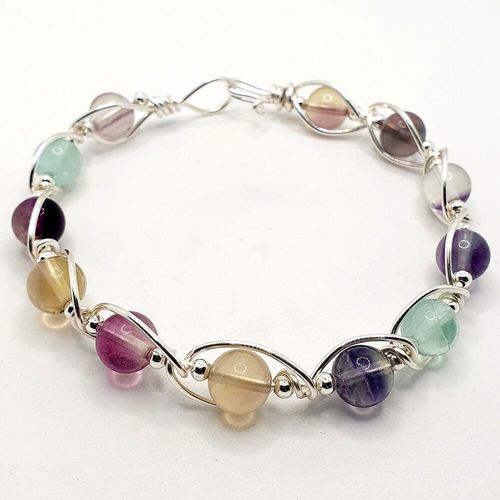 Francesca Gemstone Bracelet fluorite bracelet making kit — DIY set with beads and instructions for creating handmade jewelry