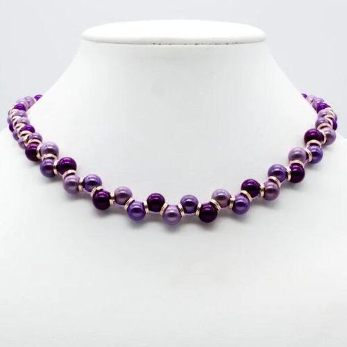 Miracle Trellis Necklace violet purple necklace making kit — DIY set with beads and instructions for creating handmade jewelry