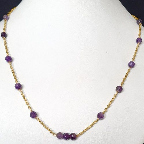Orbit Gemstone Chain Necklace amethsyt necklace making kit — DIY set with beads and instructions for creating handmade jewelry