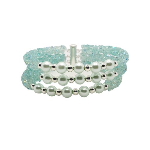 Monique Memory Bracelet aqua ab bracelet making kit — DIY set with beads and instructions for creating handmade jewelry