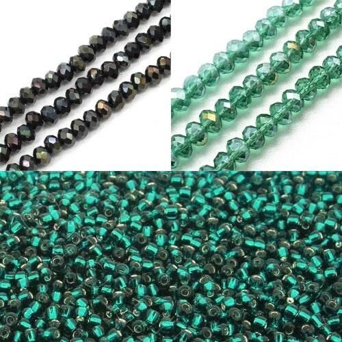 BC 24 WK19 Crystal Flower Bracelet   Teal 3x4mm for jewellery making