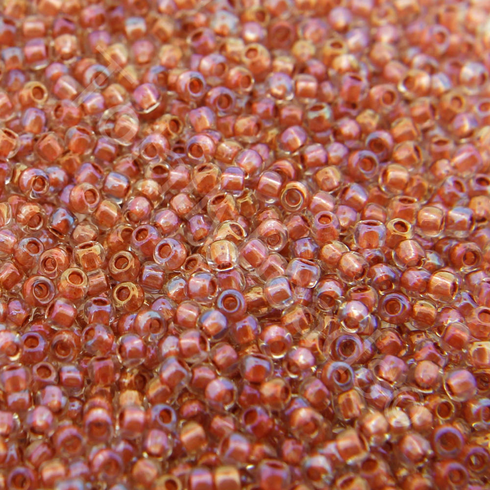 Toho Size 11 Seed Beads 10g - Inside Col Lust Crystal - Terra Cotta