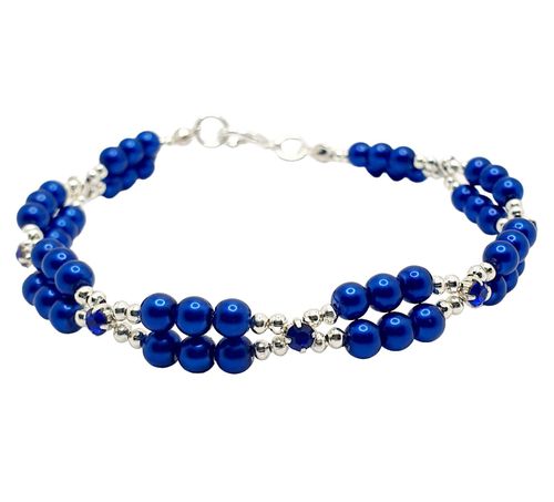 Charlene Chaton Bracelets colbolt blue bracelet making kit — DIY set with beads and instructions for creating handmade jewelry