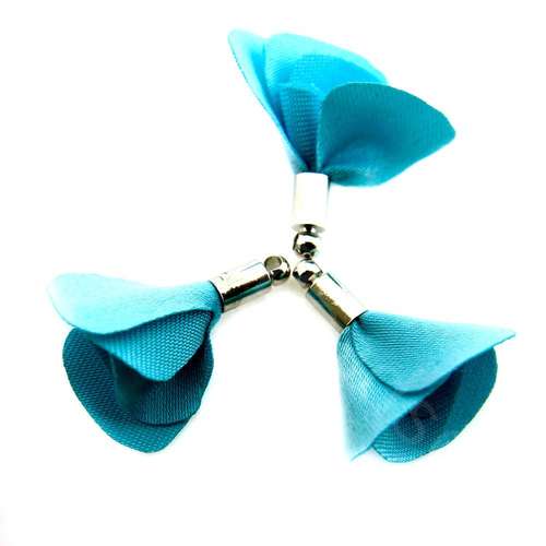 Flower Tassel Rose - Silver Tone Cap Spearmint 5pcs
