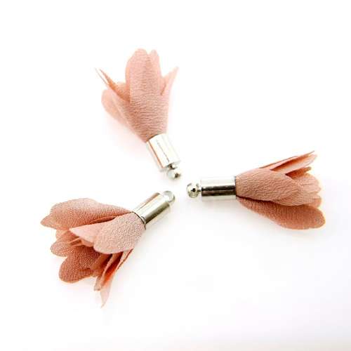 Flower Tassel Tulip - Silver Tone Cap Dulce De Luche 5pcs