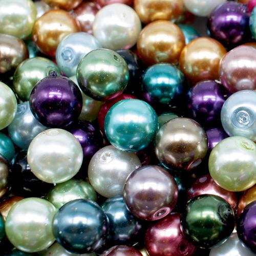 Glass Pearl Round Beads 10mm   Mixed 80pcs for jewellery making