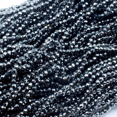1.5mm crystal beads metallic hematite — faceted for jewelry making and beadwork