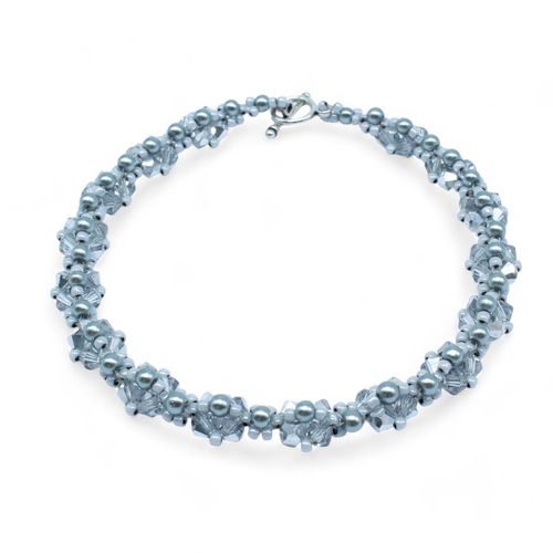 Kassia Diamond Bracelet Makes 2 half silver bracelet making kit — DIY set with beads and instructions for creating handmade jewelry