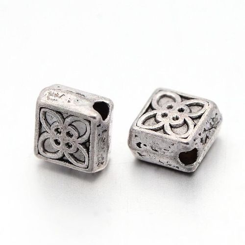 Antique Silver Diamond Square 5mm 40pcs for jewellery making