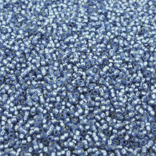Toho Size 15 Seed Beads 10g - Silver Lined Mikly Montana Blue