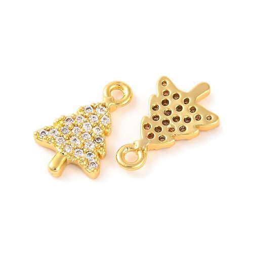 Pave Crystal Tree 12mm   Gold Colour for jewellery making