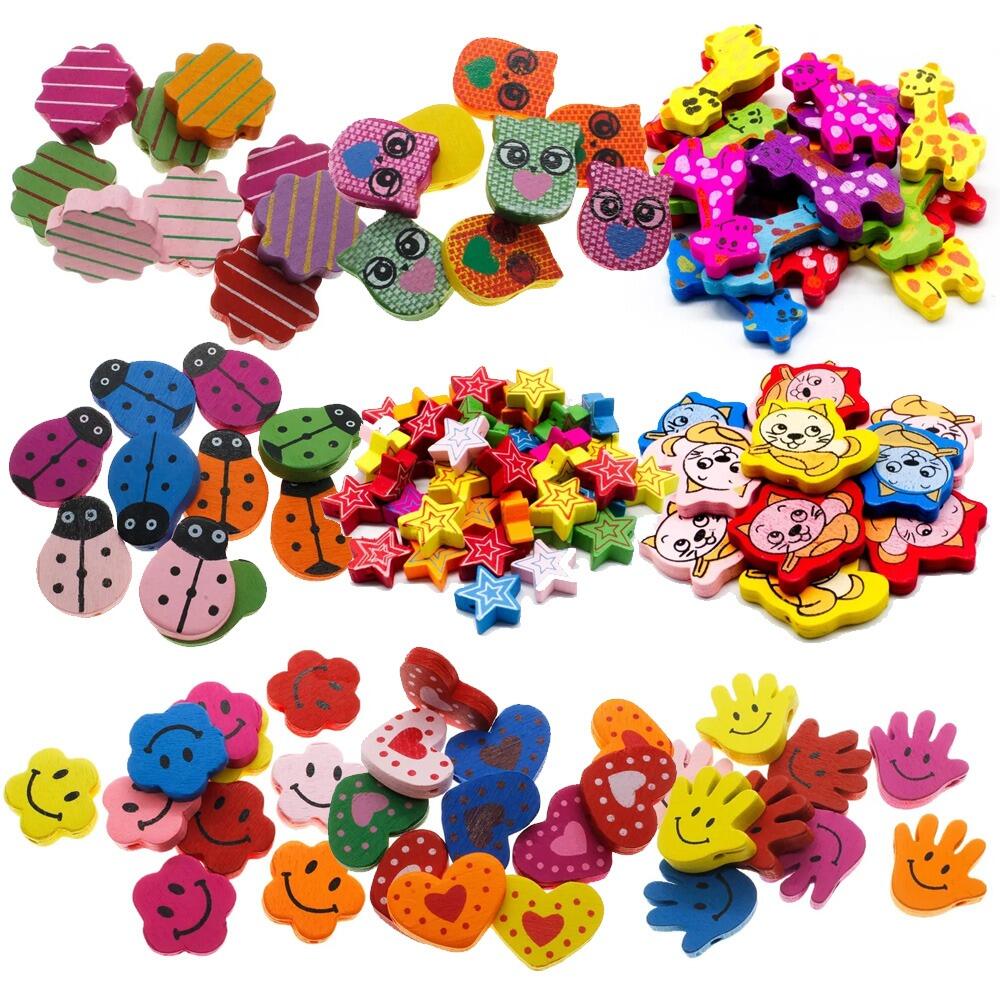 Colourful Wooden Beads   10 Mixed Bags 2mm for jewellery making