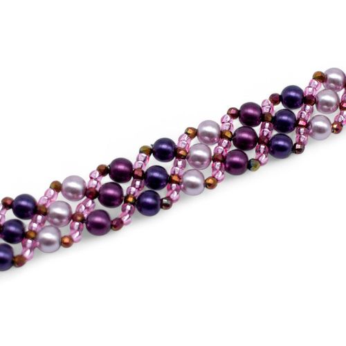 Troika Bracelets Makes 3 pink azelea bracelet making kit — DIY set with beads and instructions for creating handmade jewelry