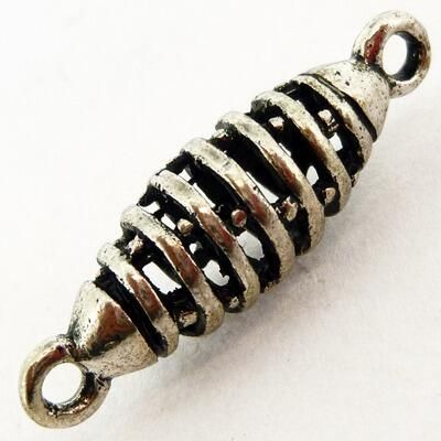 Alloy Connector Swirl Rice 25mm 3pcs   Antique Silver for jewellery making