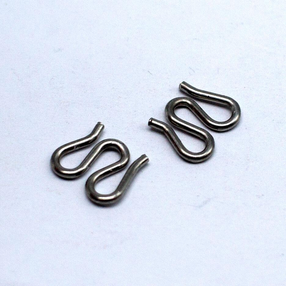 W Hook Clasp 10mm Black   5pcs for jewellery making