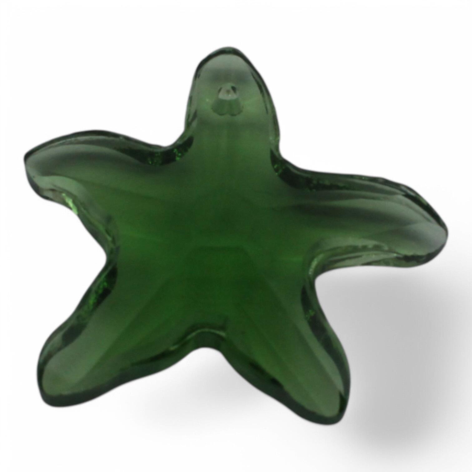 Crystal Pendant Starfish 30mm   Green for jewellery making