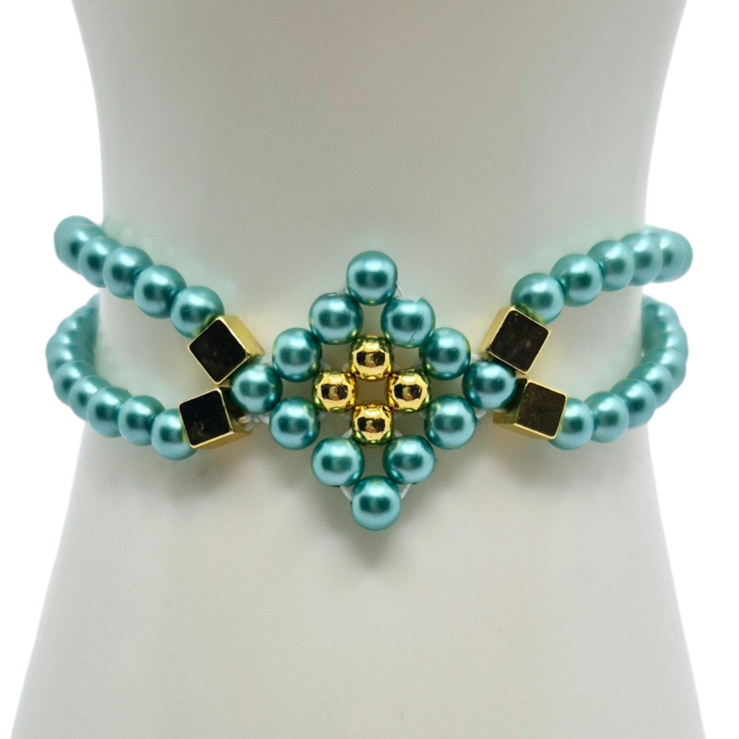 Anisa Elastic Bracelet turquoise bracelet making kit — DIY set with beads and instructions for creating handmade jewelry