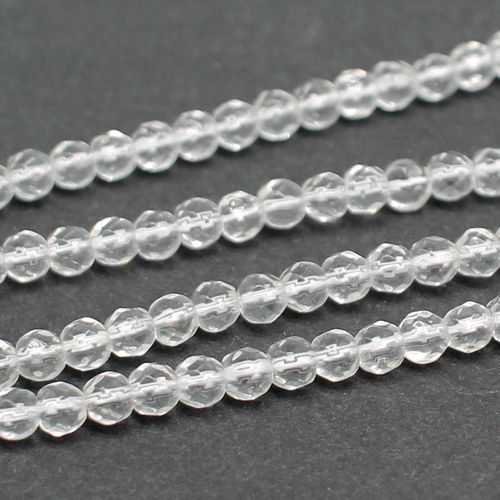 Glass Facet Round Beads 4mm Firepolish Style 15" String for jewellery making