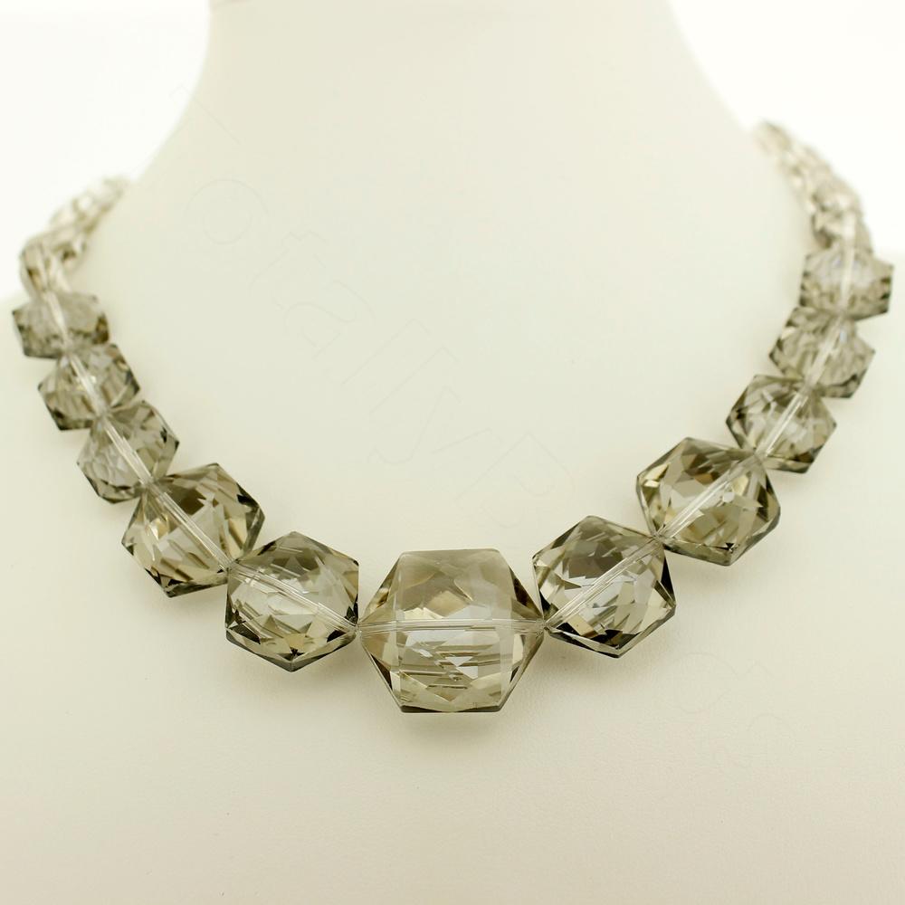 Crystal Hexagonal Beads Set - Silver Dust