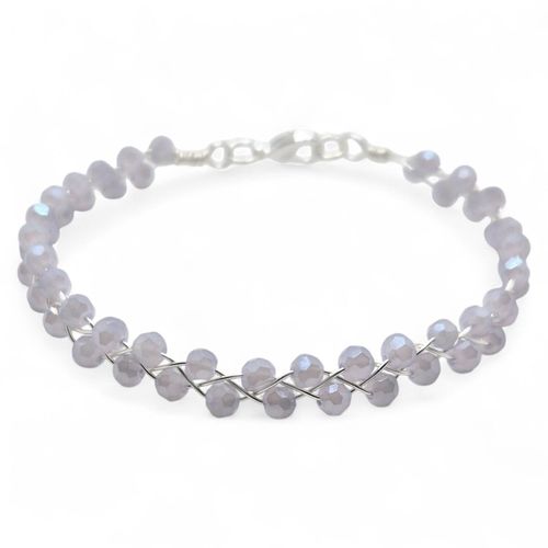 Lily Platted Bracelet opal violet bracelet making kit — DIY set with beads and instructions for creating handmade jewelry