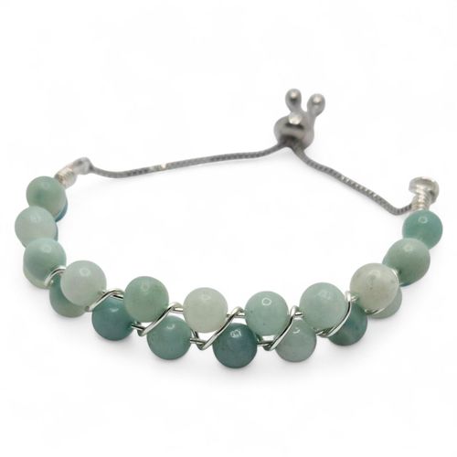 Rahima Slider Bracelet amazonite gemstone bracelet making kit — DIY set with beads and instructions for creating handmade jewelry