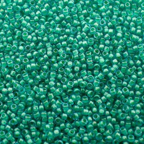 Toho Size 15 Seed Beads 10g - Inside Aqua Jonquil