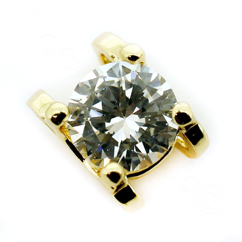 CZ Pendant Gold Plated Chunky Diamonte 12mm