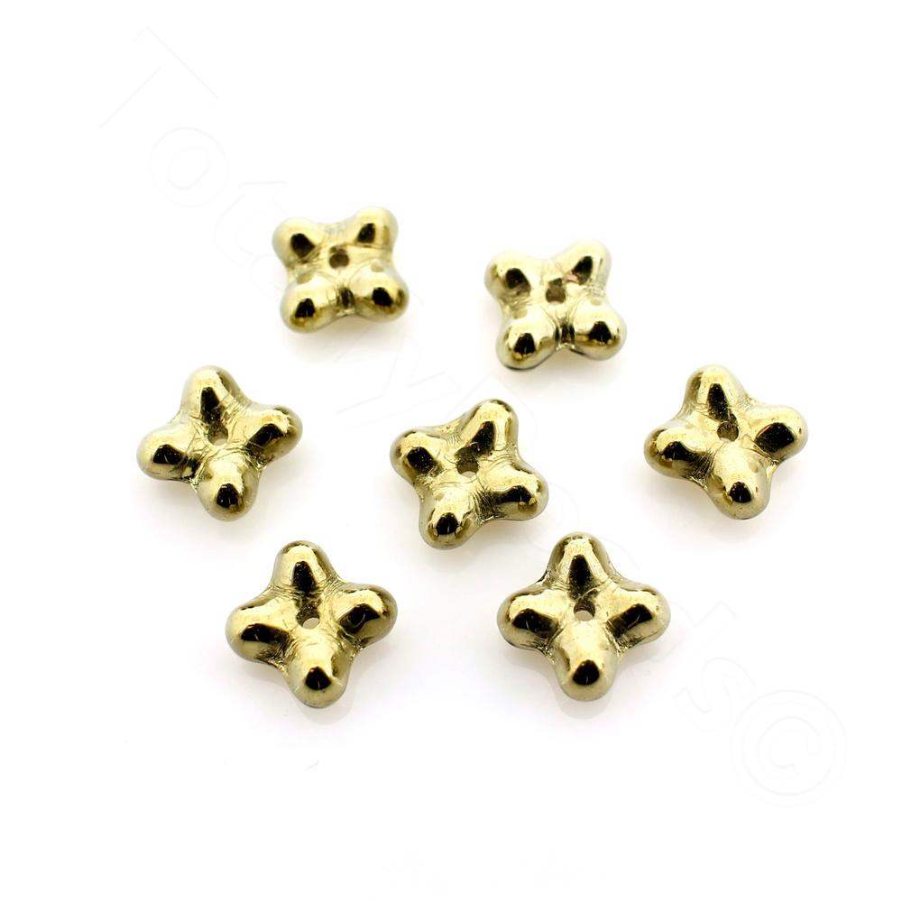 Czech Preciosa Bobble Square Bead - Antique Gold 7mm 30pcs