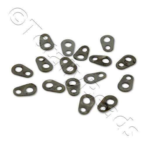 6mm Necklet Tag Black Plated 100 Pieces