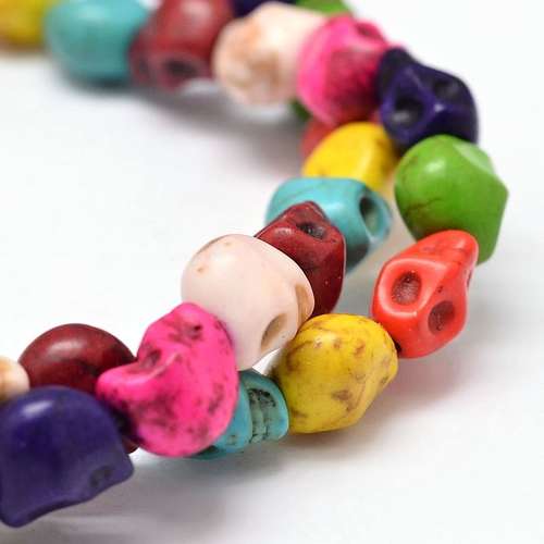 Synthetic Turquoise Skulls 10mm - Mixed