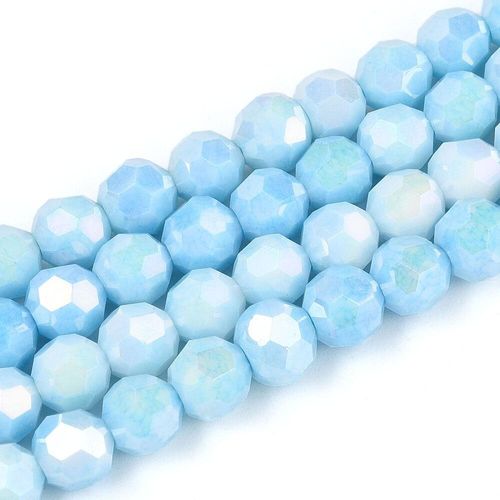 6mm crystal beads ab mix opaque sky blue, pack of 65 — AB finish, faceted for jewelry making and beadwork
