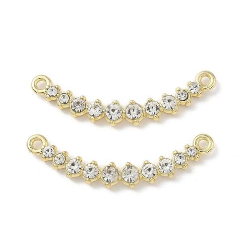 Rhinestone Arc Pendant 40mm gold 1pc for jewellery making