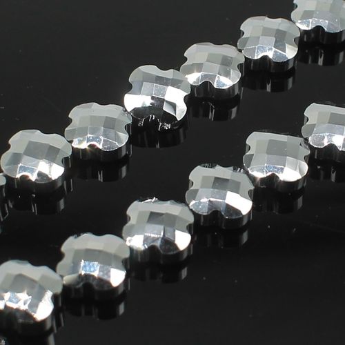 Crystal Clover Beads 10mm Silver 20pcs for jewellery making